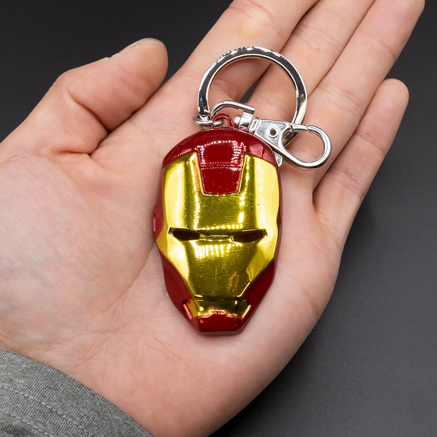Marvels Iron Man Metallic Head Pewter Key Chain